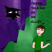 Podcast Teens talking in an ally